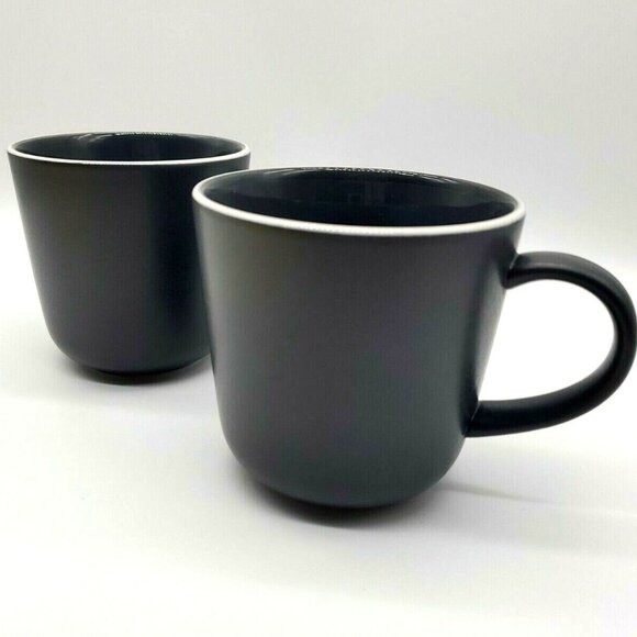 Royal Doulton Gordon Ramsay Mugs Slate Gray Bread Street 3.5"H Set Of 2 - Picture 5 of 12